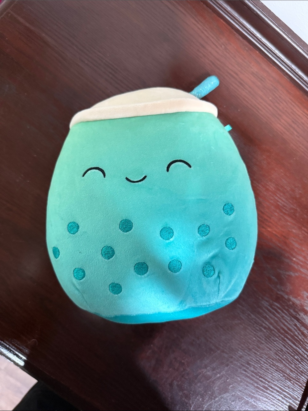 Squishmallows Teal Bubble Tea Plush with Cream Lid